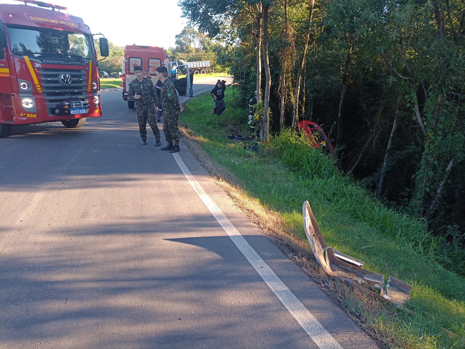 Acidente grave no trevo da ERS 403 com a BR 471, em Rio Pardo.